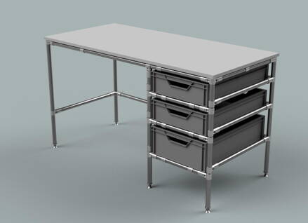 PSZ3 - Pracovný stôl s 3 zásuvkami